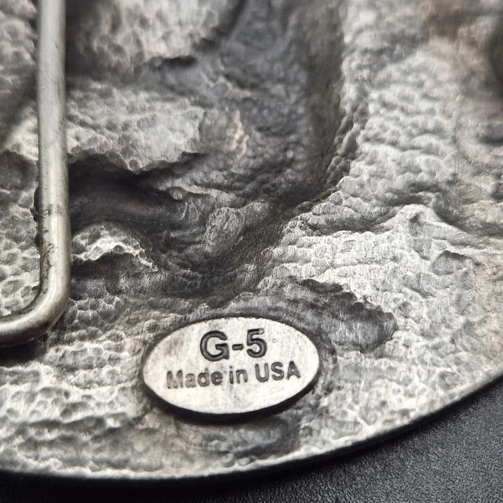 Vintage SISKIYOU BUCKLE CO. Flying Eagle Belt Buckle 1991 USA Pewter Outdoors
